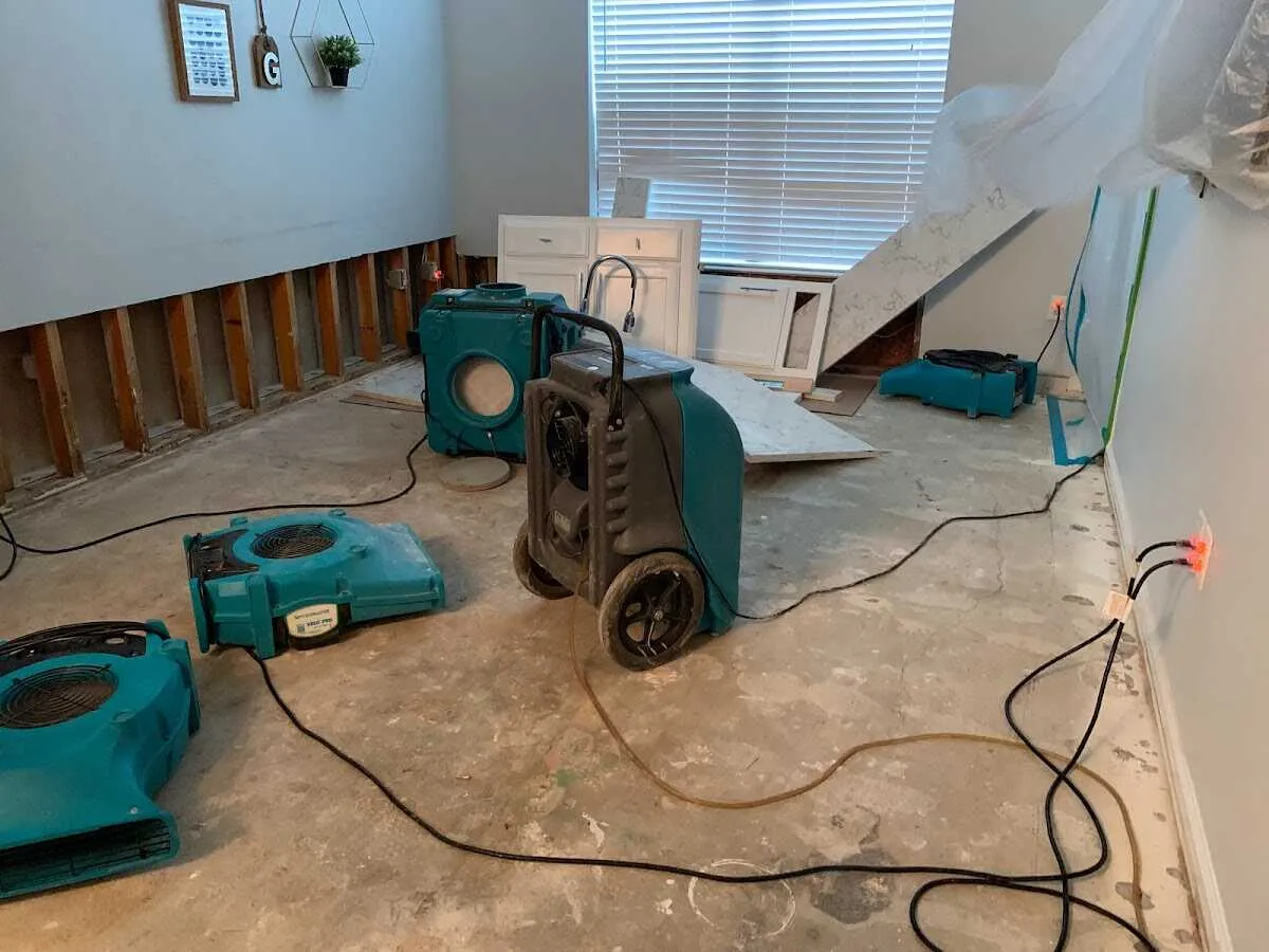 Dehumidifier in flood-cut room for Water Damage Restoration in Lake Havasu City